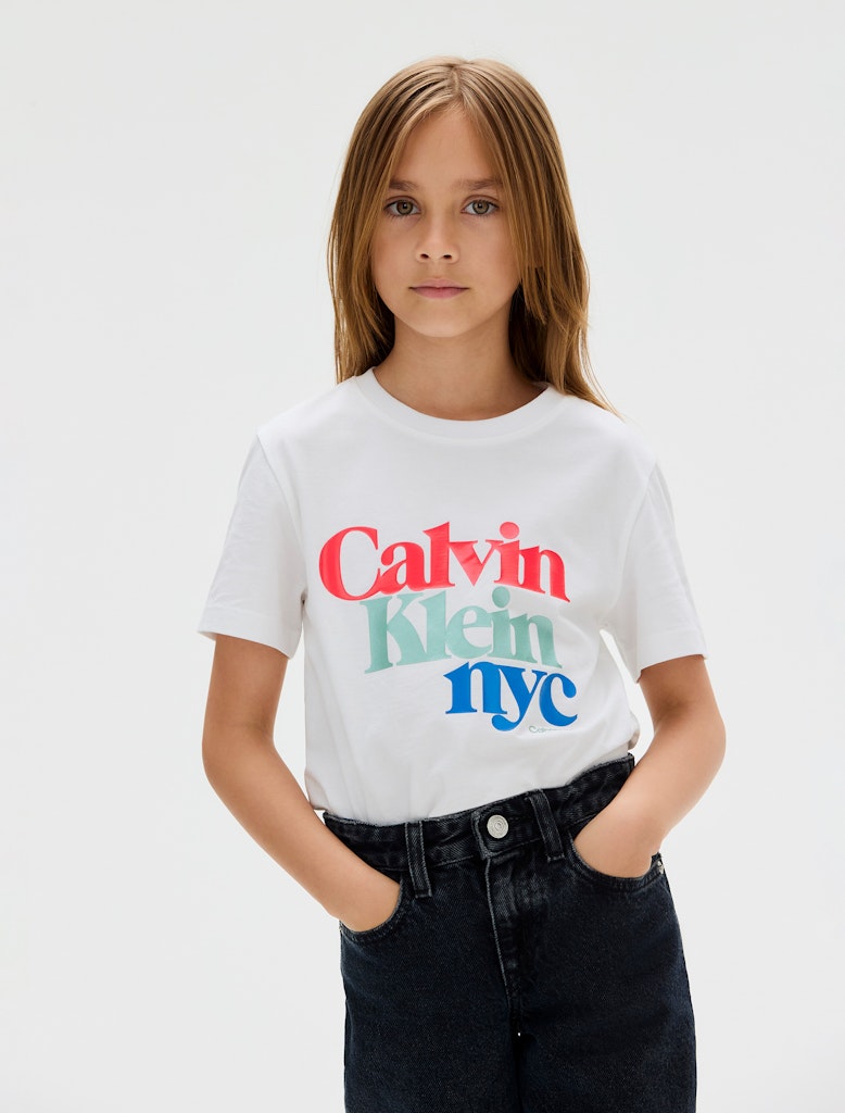 Calvin Klein - Weiß t -Shirt Perl Signature