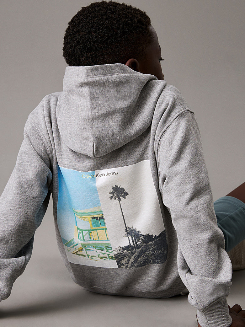 Calvin Klein - Hoodie Gray Heather Backprint Miami