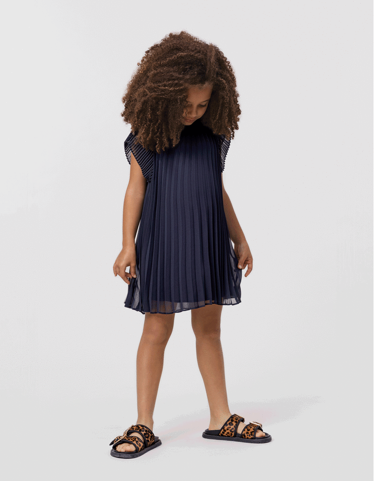 Ikks - Pliss Dress Navy White Rock Odyssey