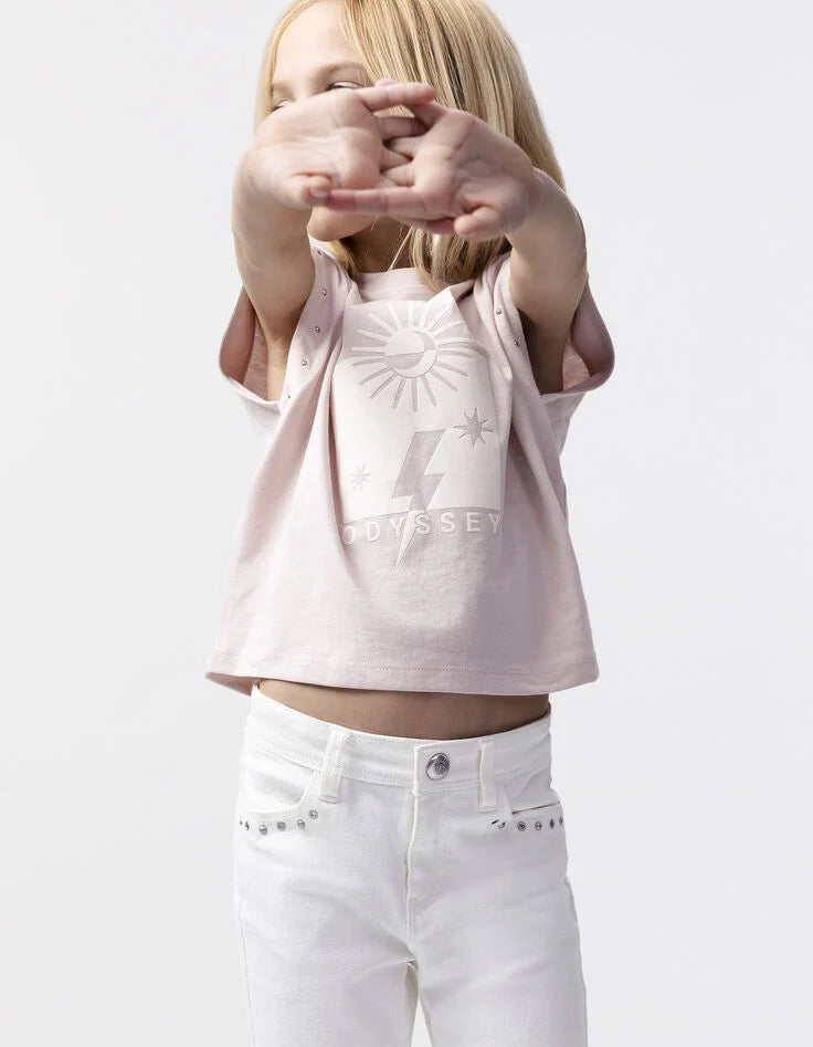 Ikks - Pulver Pink T -Shirt White Rock Odyssey