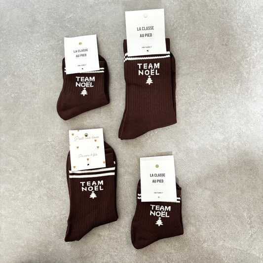 Mère & Enfant - Chuassettes chocolat TEAM NOËL pour toute la famille