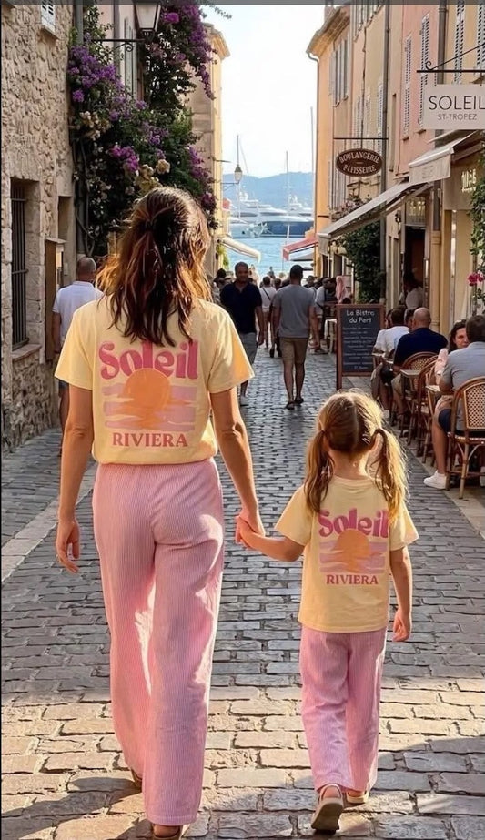 Mère & Fille : T-shirt jaune Riviera