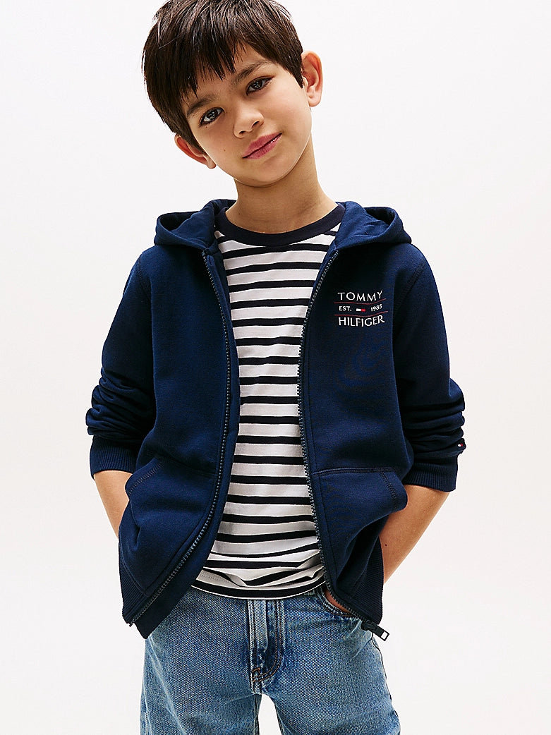 Tommy Hilfiger - Cardigan zippé à capuche dark night navy