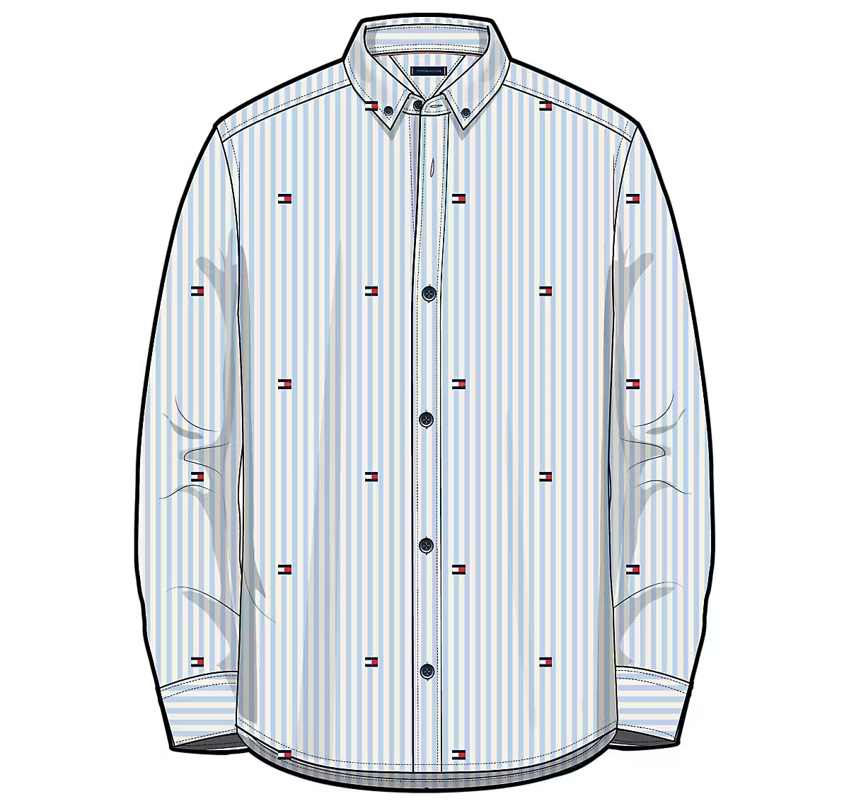 Tommy Hilfiger - Chemise flag Breezy Blue Stripe