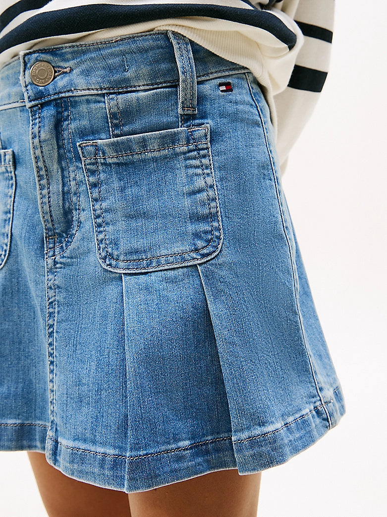 Tommy Hilfiger - Jupe plissée denim Drapey