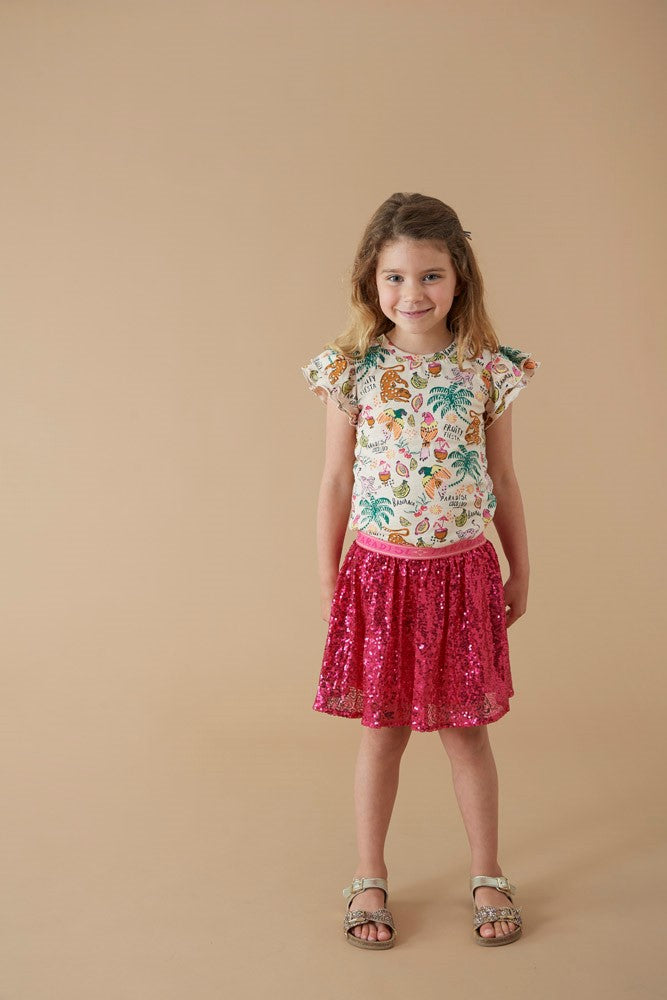 Jubel - Fuchsia Samba Shake -pailletten rok