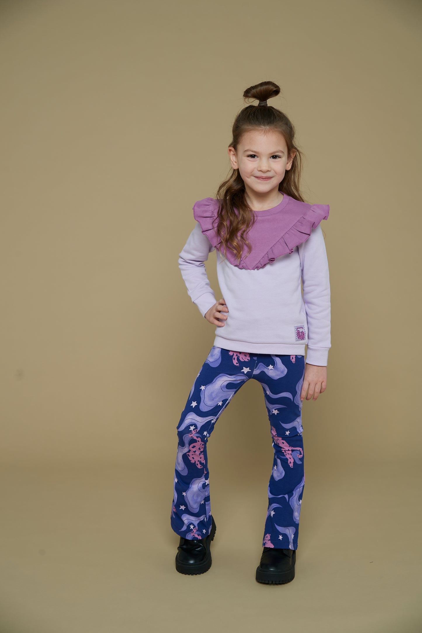 Jubel - Flare pants with Indigo Wild Soul pattern