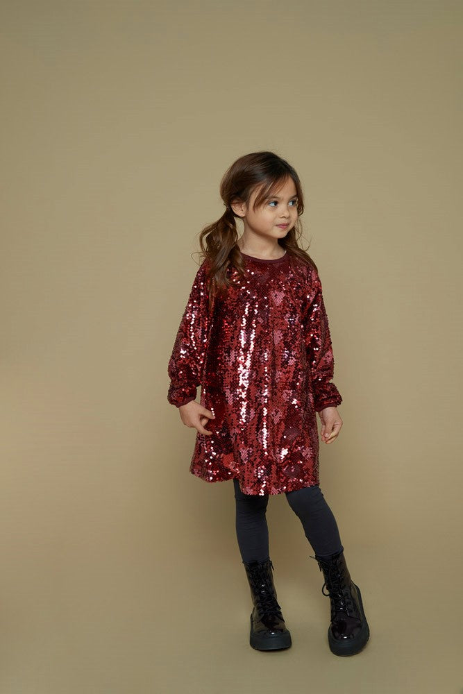 Jubel - Robe à sequins bordeaux Queen of Hearts