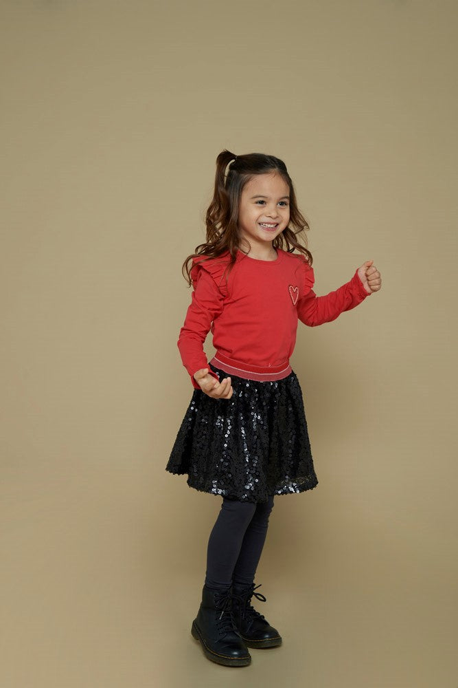Jubel - Jupe en sequins anthracite Queen of Hearts