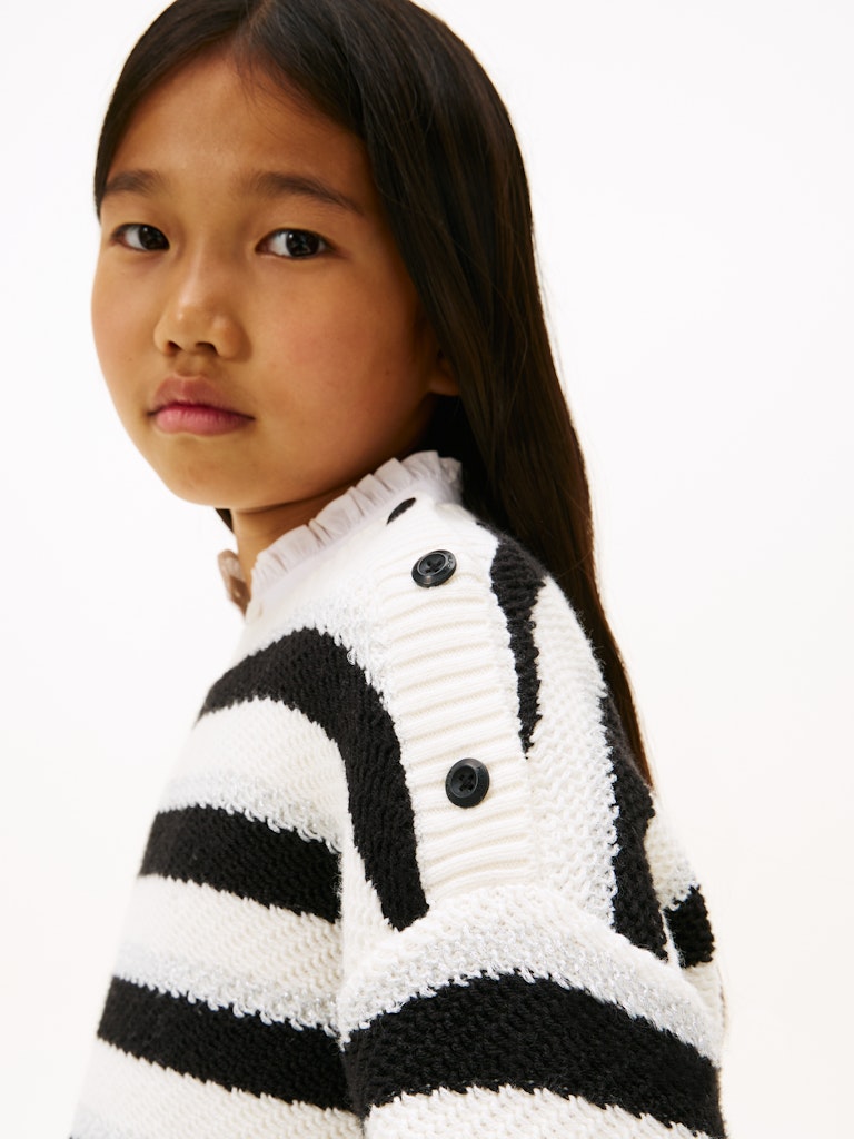 Tommy Hilfiger - Pull ligné Ivory Silk