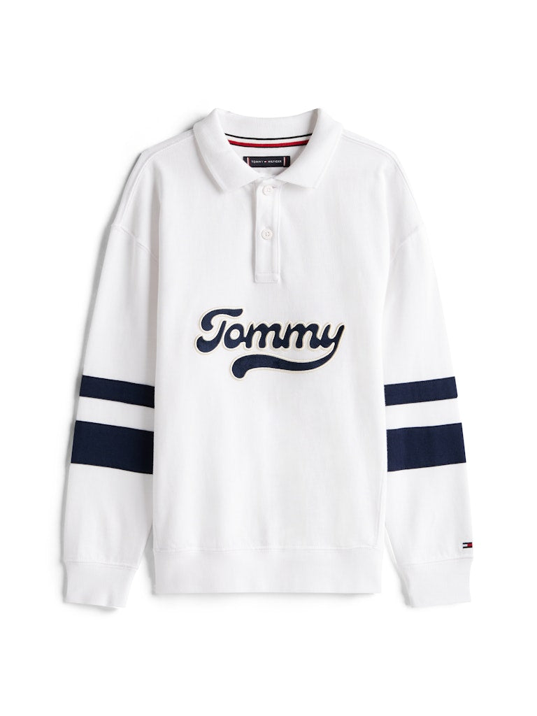 Tommy Hilfiger - Polo blanc backprint Varsity graphic