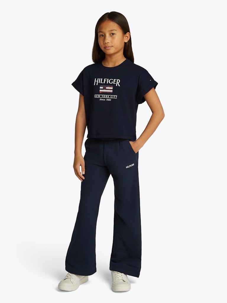 Tommy Hilfiger - T-shirt dark night navy & drapeau à sequin