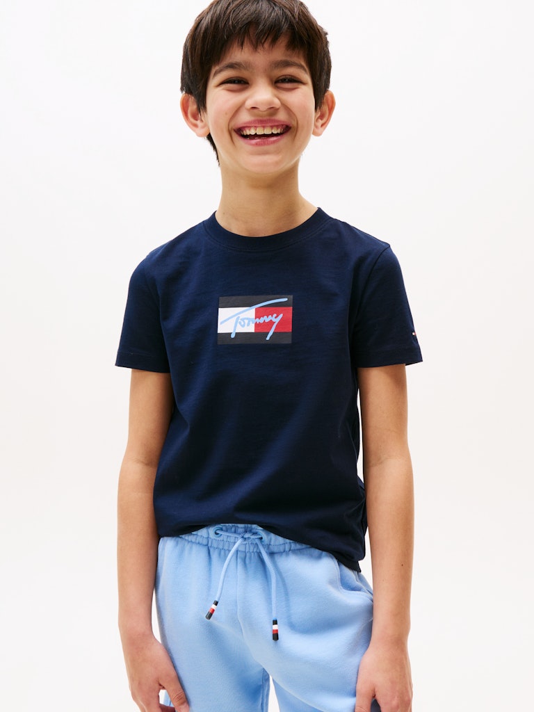 Tommy Hilfiger - T-shirt Dark Night Navy Script flag
