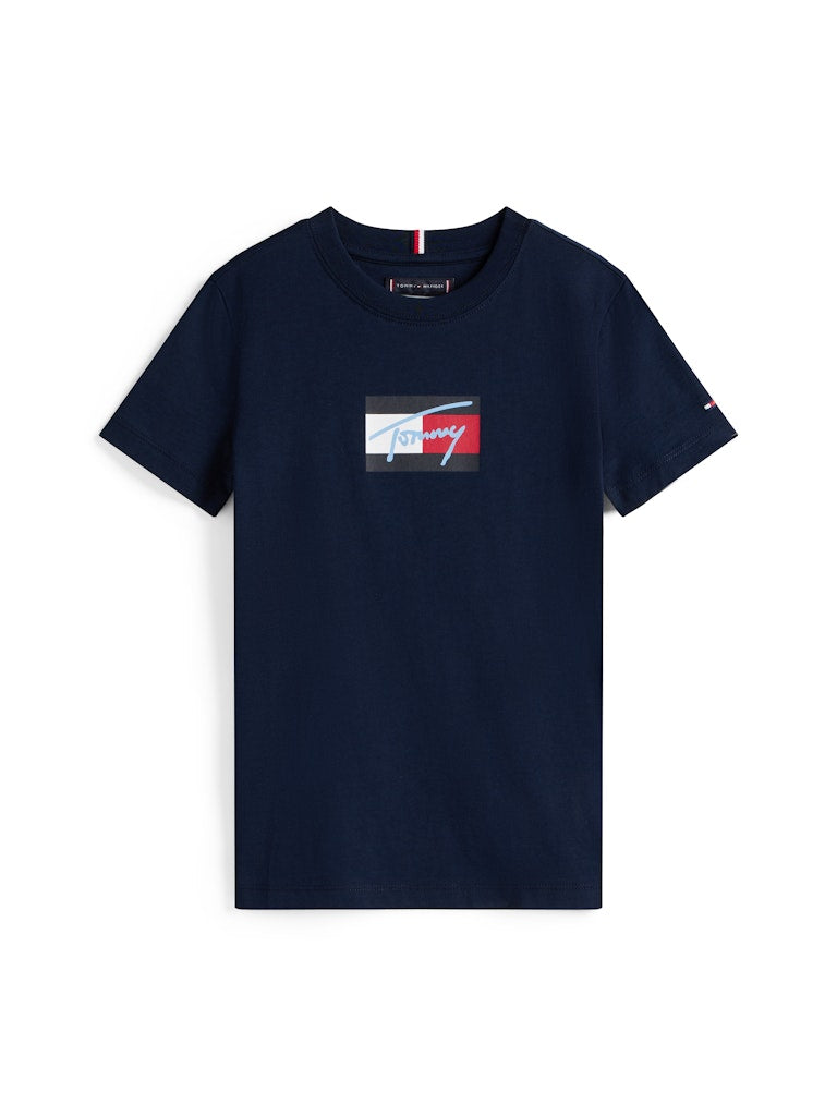 Tommy Hilfiger - T-shirt Dark Night Navy Script flag