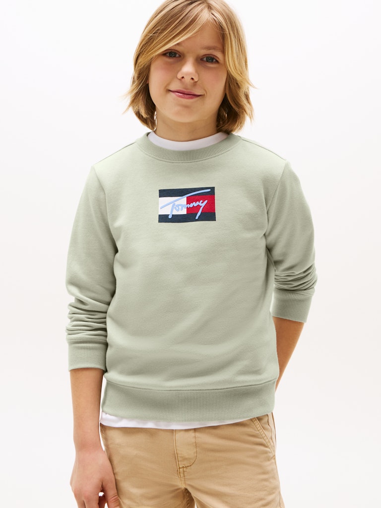 Tommy Hilfiger - Sweat Misty Sage Script Flag