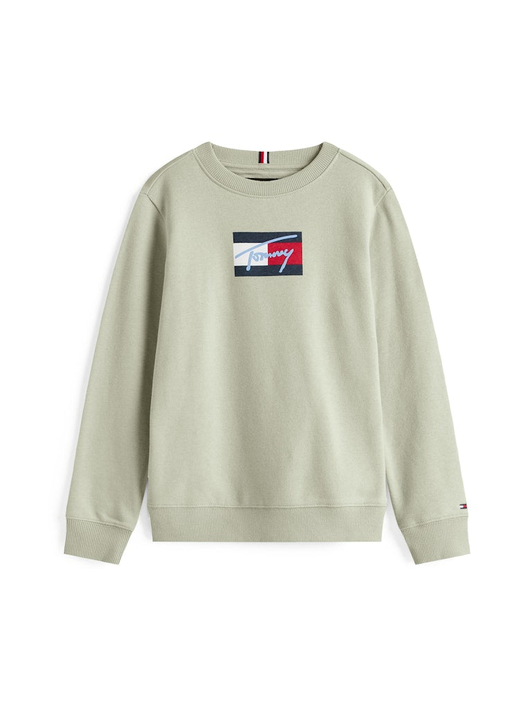Tommy Hilfiger - Sweat Misty Sage Script Flag