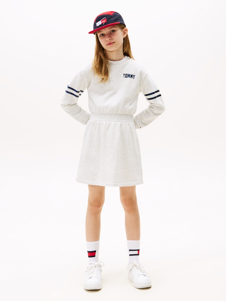 Tommy Hilfiger - Robe sweat Grey Heather backprint