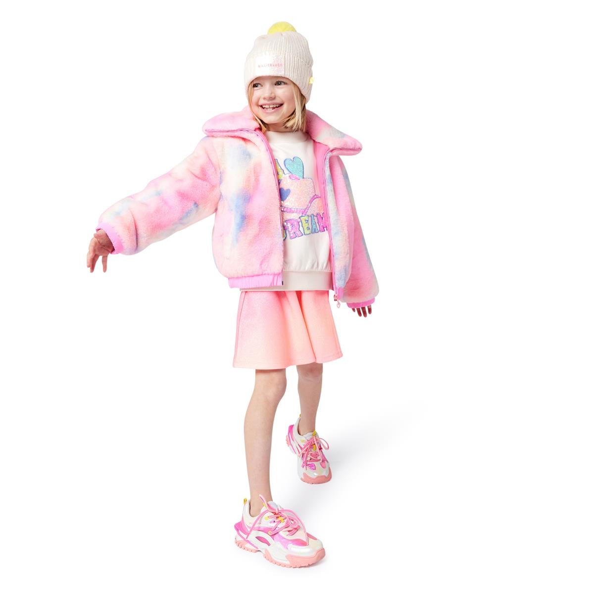 Billieblush - Inscripción de sudadera y sueño de Powder Pink en lentejuelas en lentejuelas