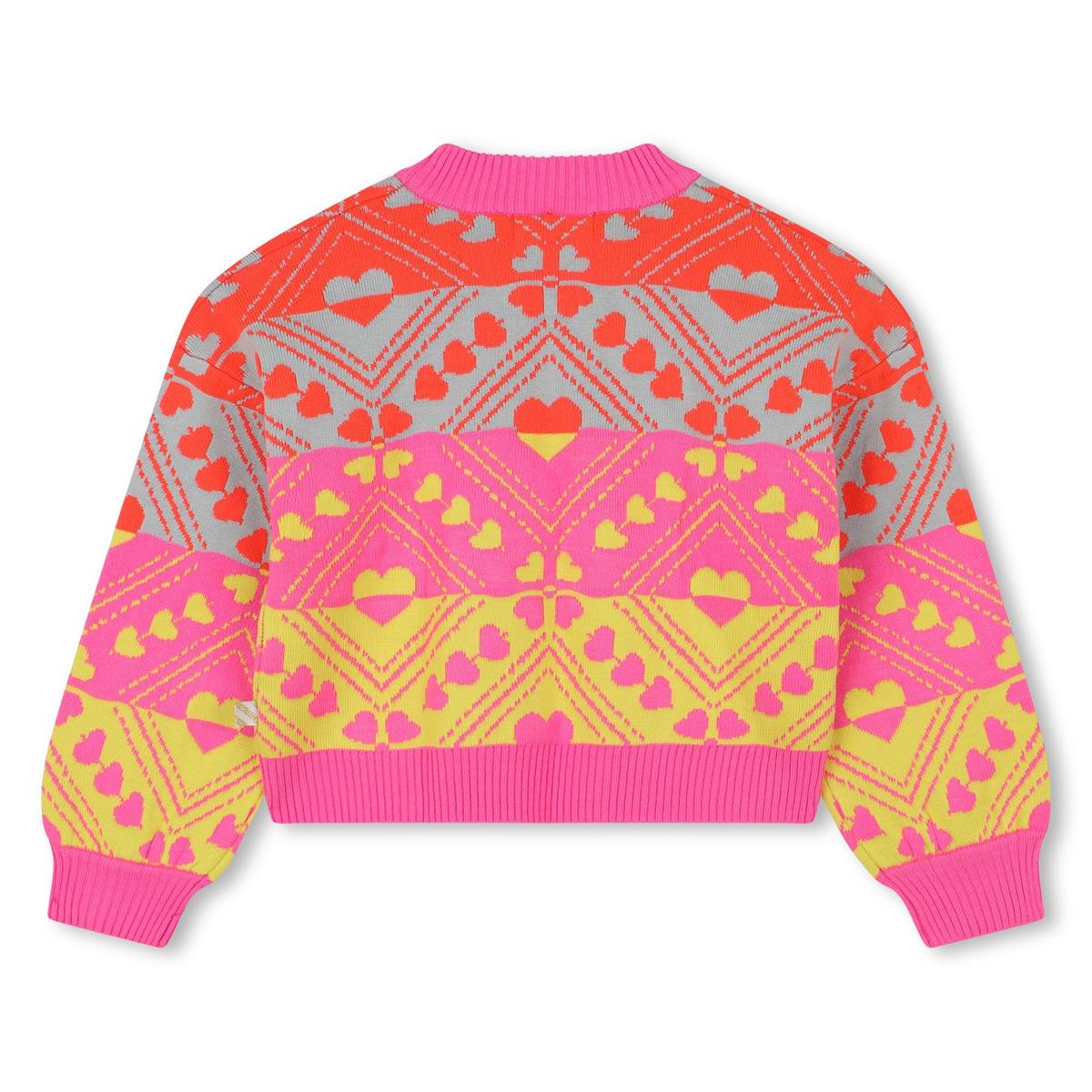 Billieblush - Jacquard knitted sweater with heart patterns