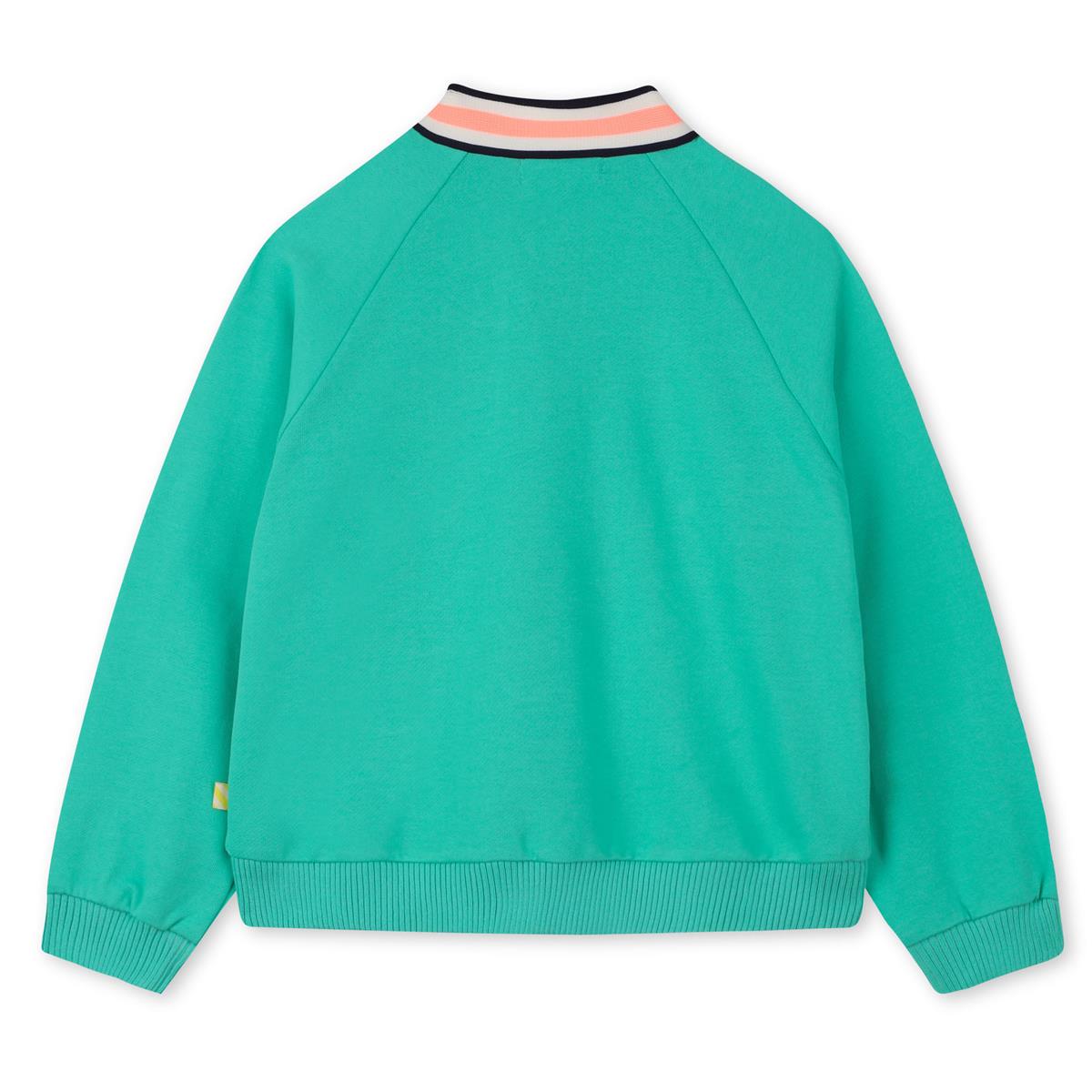 Billieblush - Cardigan in Green Fleece con Tricolor Band