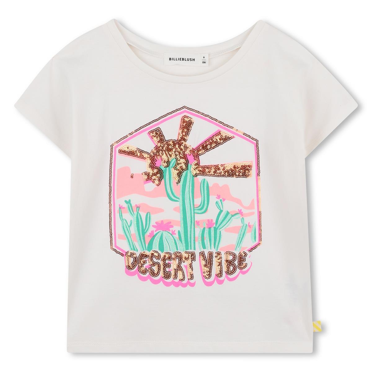 Billieblush - White T -shirt "Desert Vibe" in pailletten