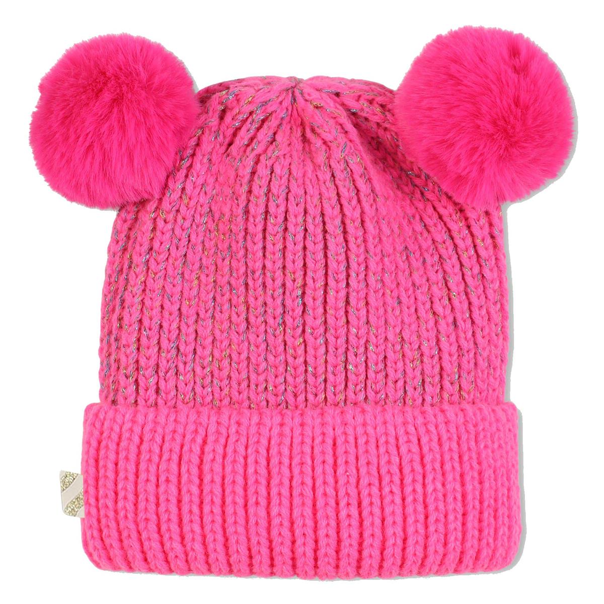Billieblush - Flash pink pompom hat