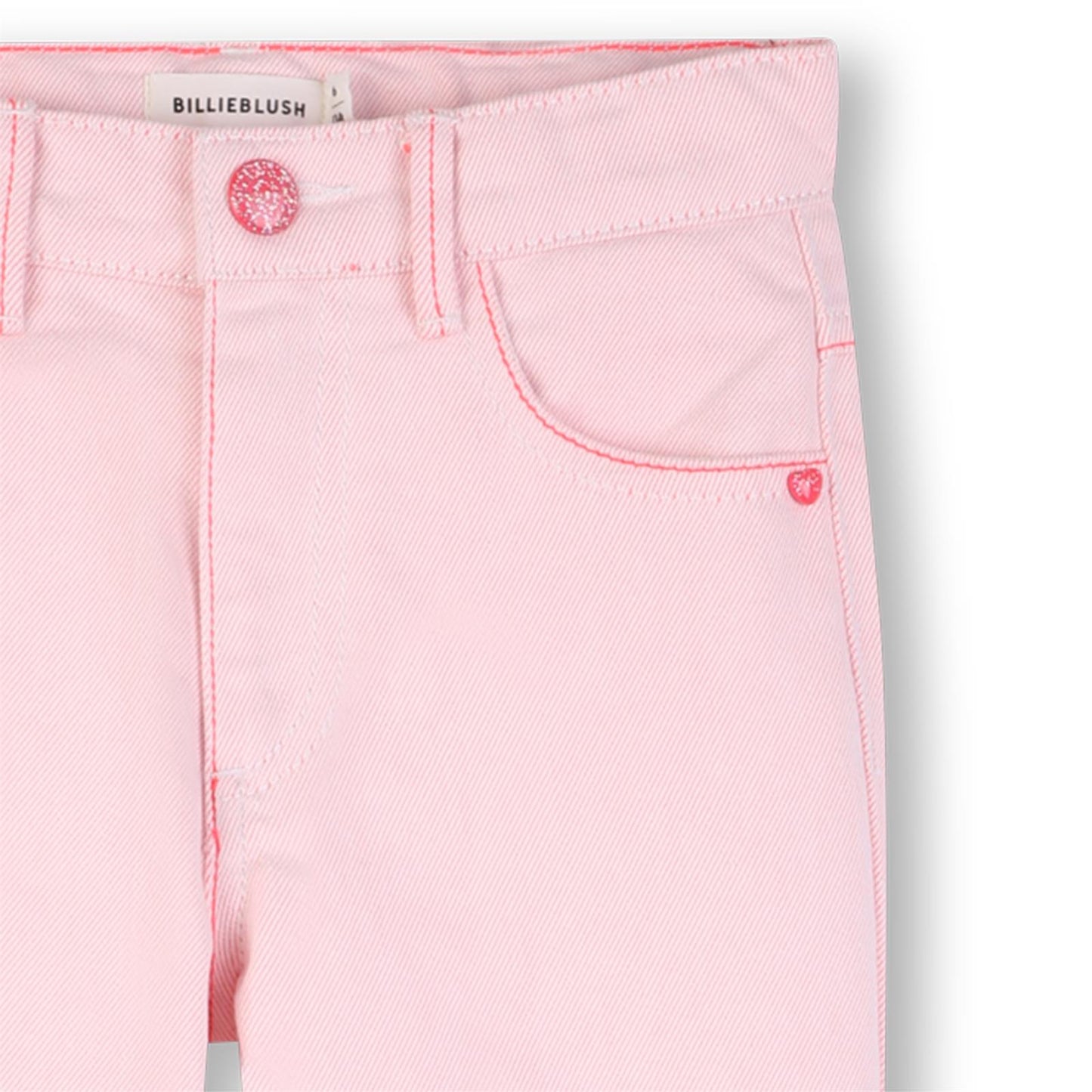 Billieblush - Pantalon en sergé rose écru & poche arrière à sequins