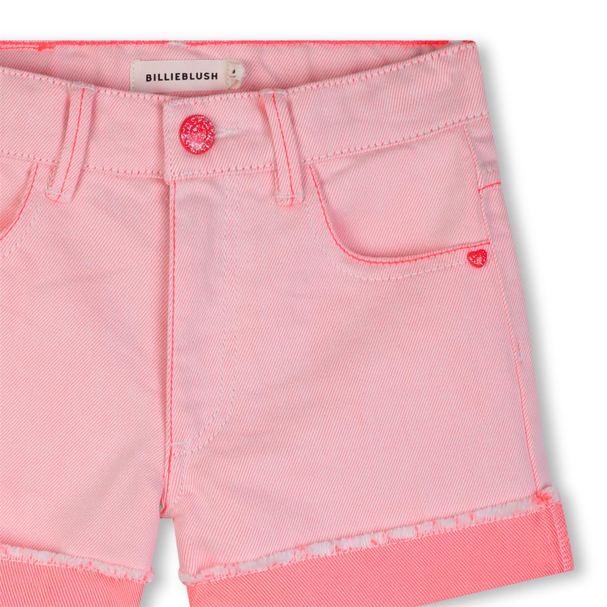 Billieblush - Ecruroze twill short en zak met pailletten