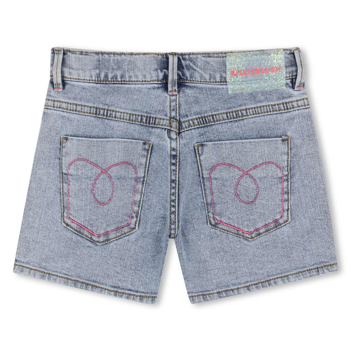 Billieblush - Short denim stone pousse "Love"
