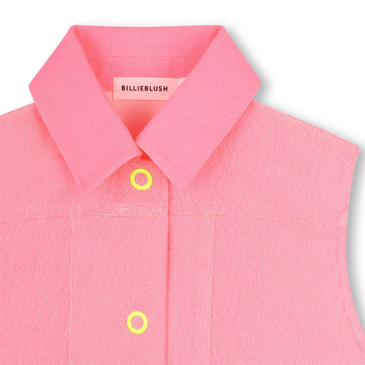Billieblush – Glitzernde neonpinke ärmellose Jacke