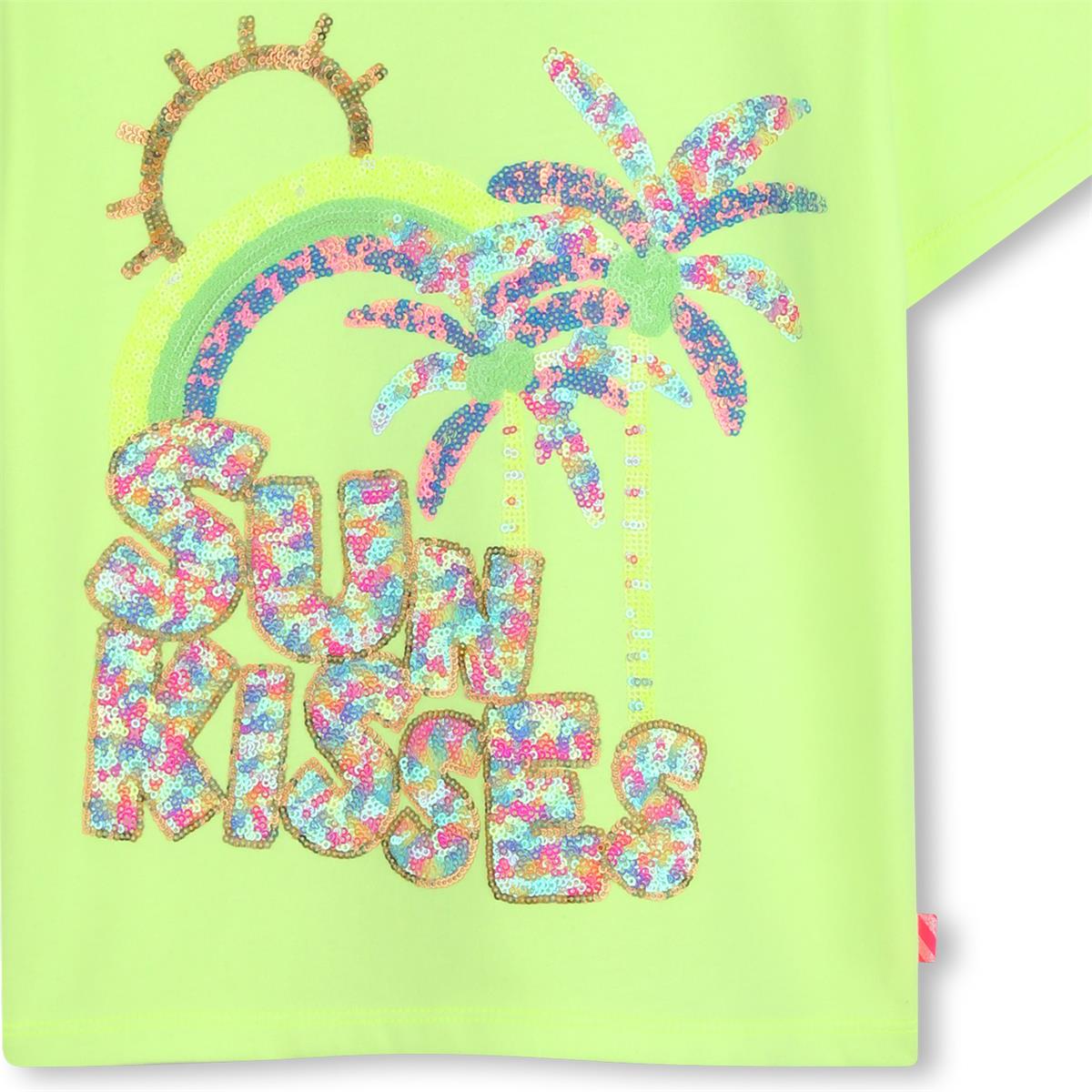Billieblush - Camiseta verde limón “Besos de sol”