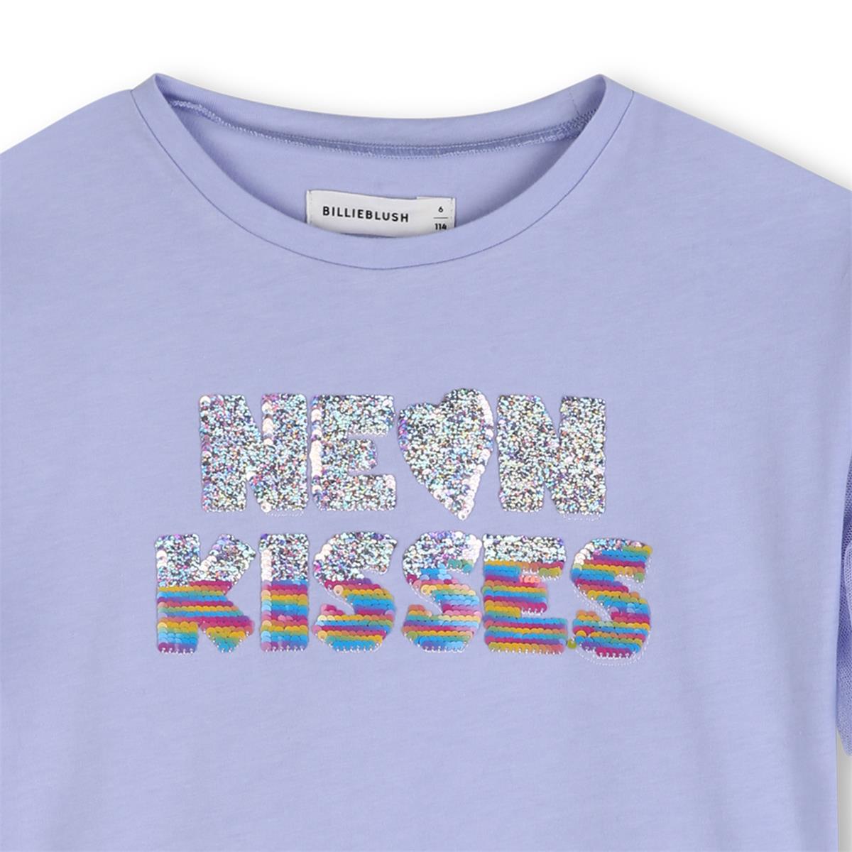 Billieblush – Engelsblaues „Neon Kisses“-T-Shirt