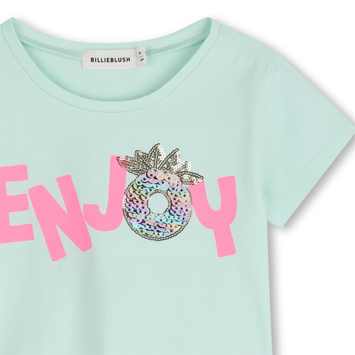 Billieblush – Pudergrünes „Enjoy“-T-Shirt