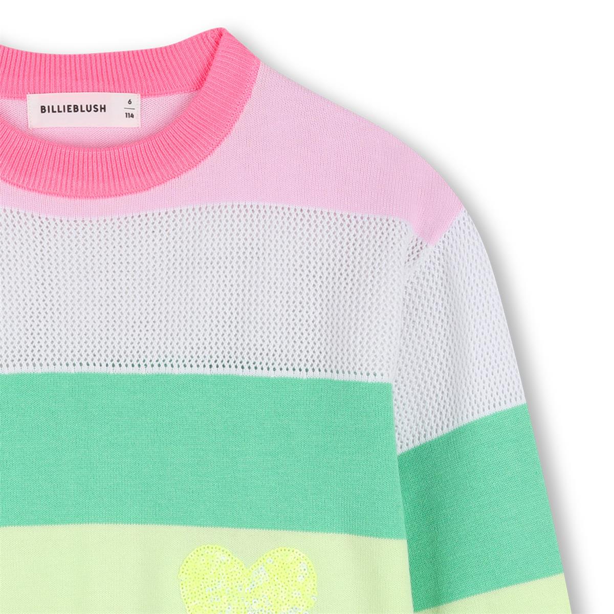 Billieblush – Gestreifter mehrfarbiger Strickpullover