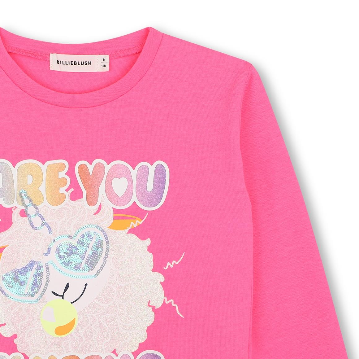 Billieblush - T-shirt fuchsia sequins & paillettes "Fluffy"