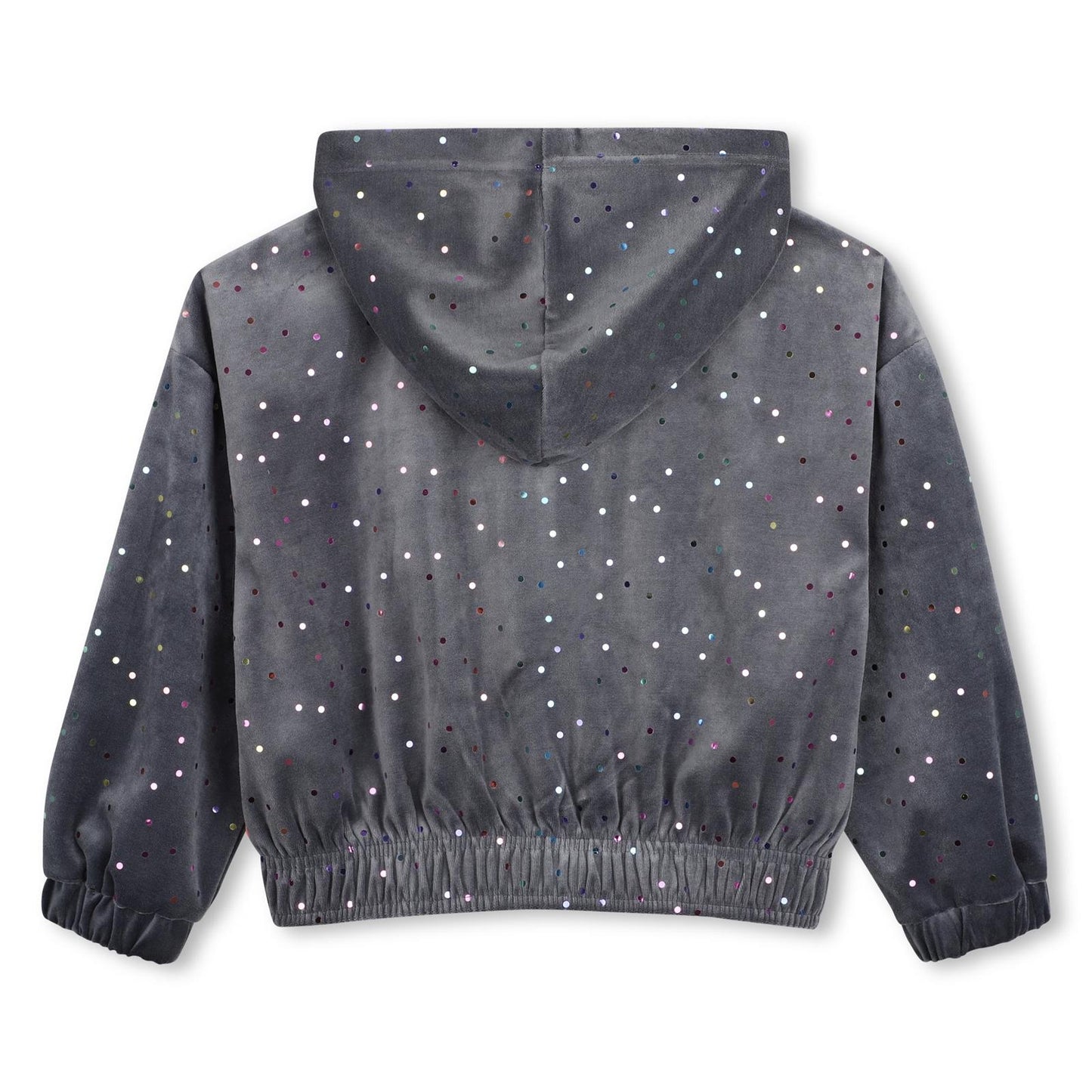 Billieblush - Gilet gris en velours zippé à capuche
