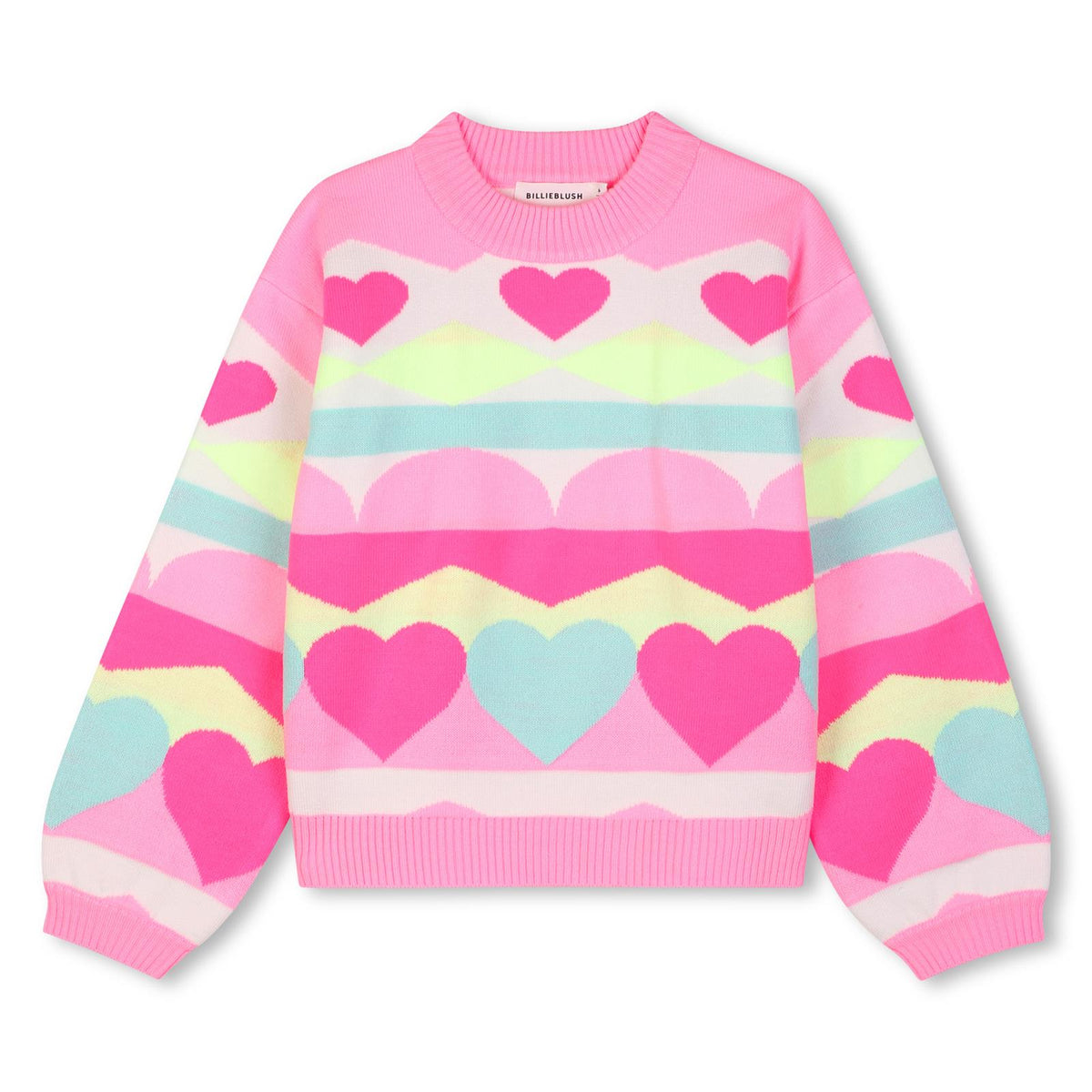 Billieblush - Jersey punto jacquard multicolor y corazones