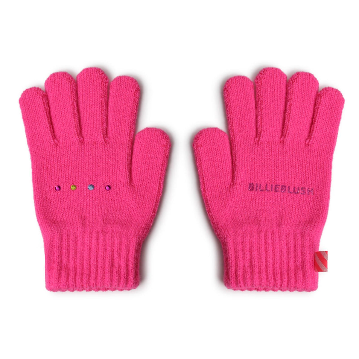 Billieblush - Gants fuchsia à strass