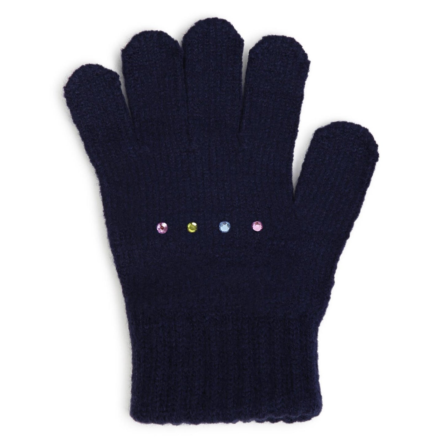 Billieblush - Gants navy à strass