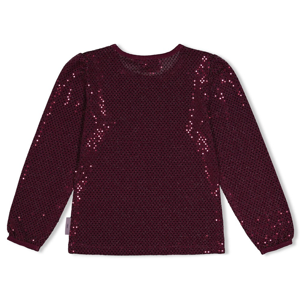 Jubel - T-shirt à paillettes bordeaux Daily Princess