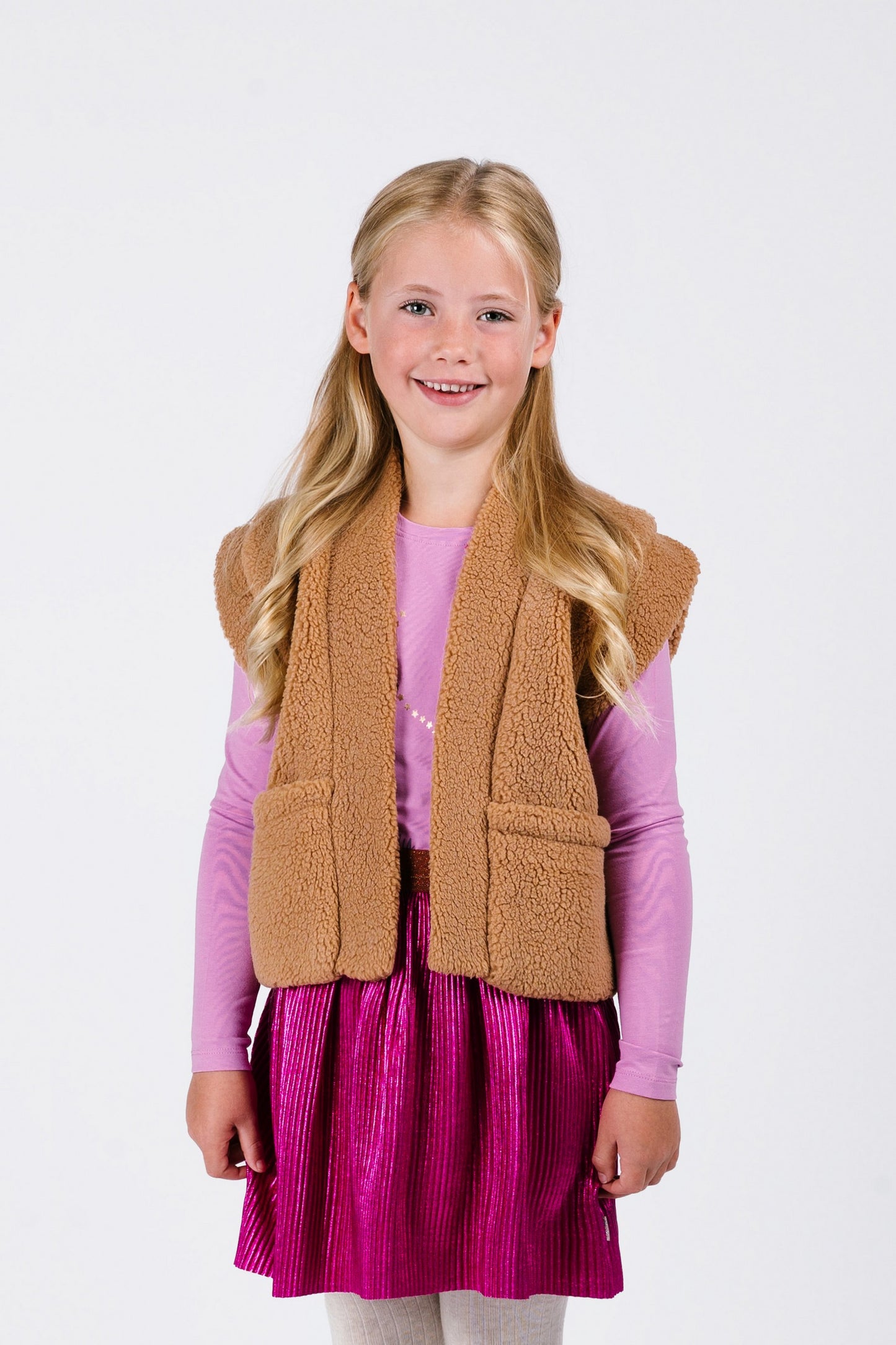 B.Nosy - Veste teddy sans manche almond Georgie