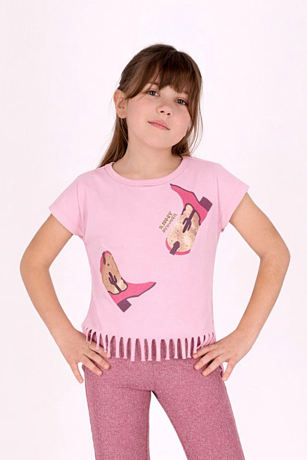 B.Nosy - Candy Tikki T-shirt met franjes