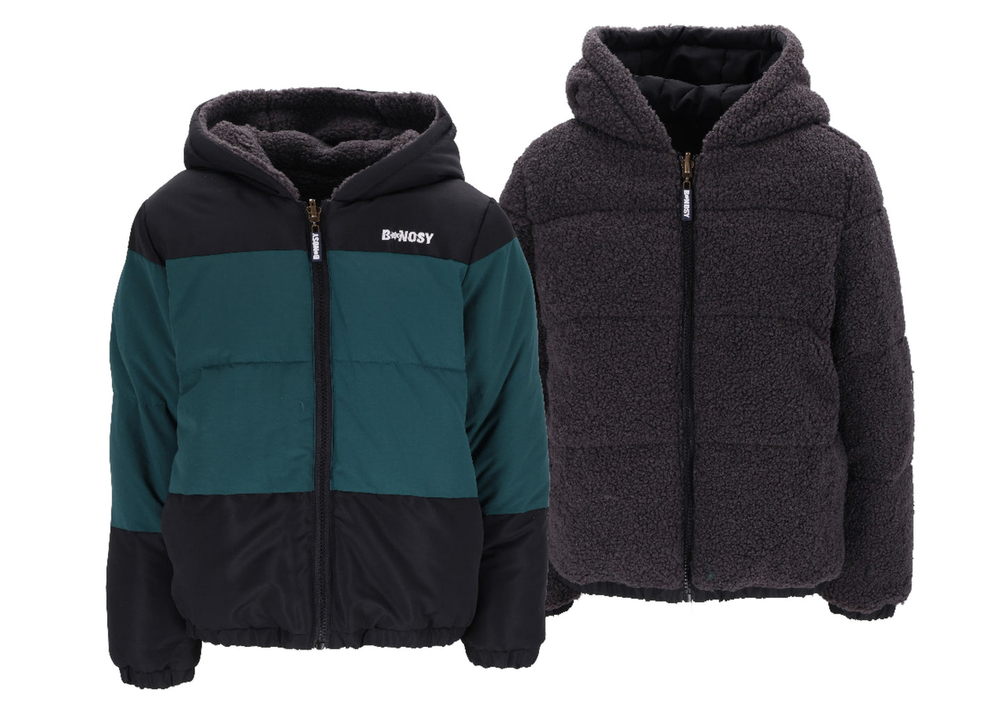B.Nosy - Manteau réversible noir & kaki Jari
