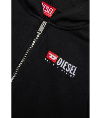 Diesel - Cardigan zippé à capuche noir