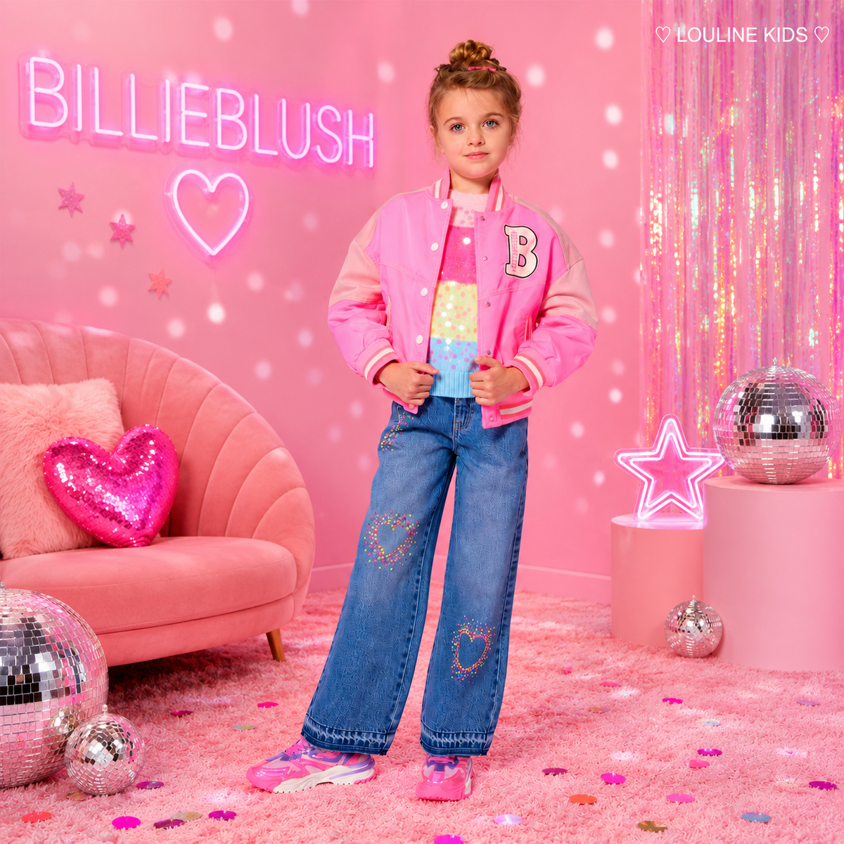 Jersey Billieblush de punto a rayas con lentejuelas