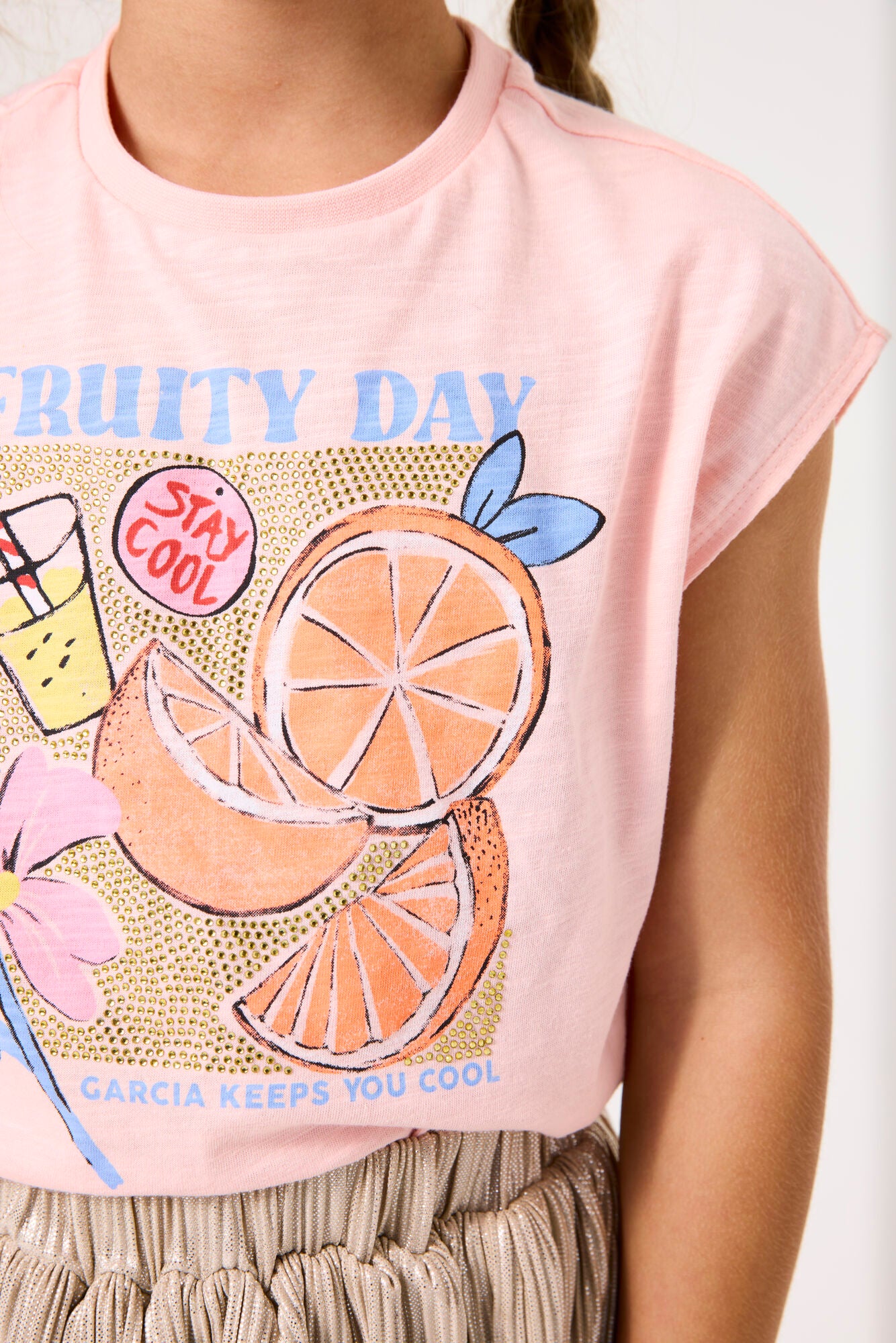 Garcia - Pink Fruity Day Crystal T -Shirt
