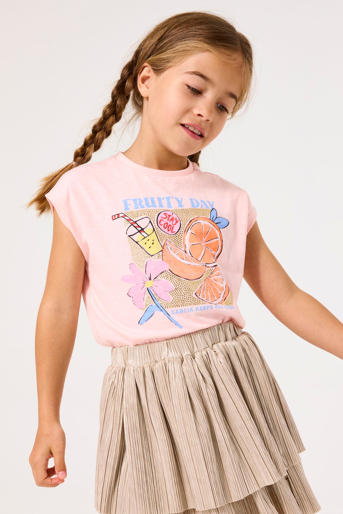 Garcia - Pink Fruity Day Crystal T -Shirt