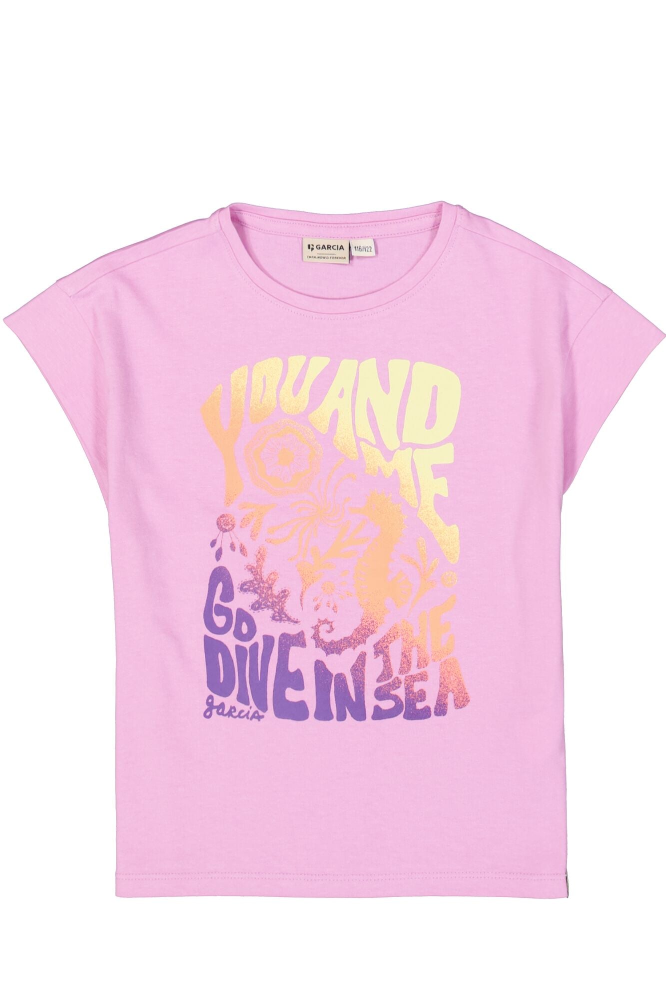 Garcia - T-shirt rose Tulle