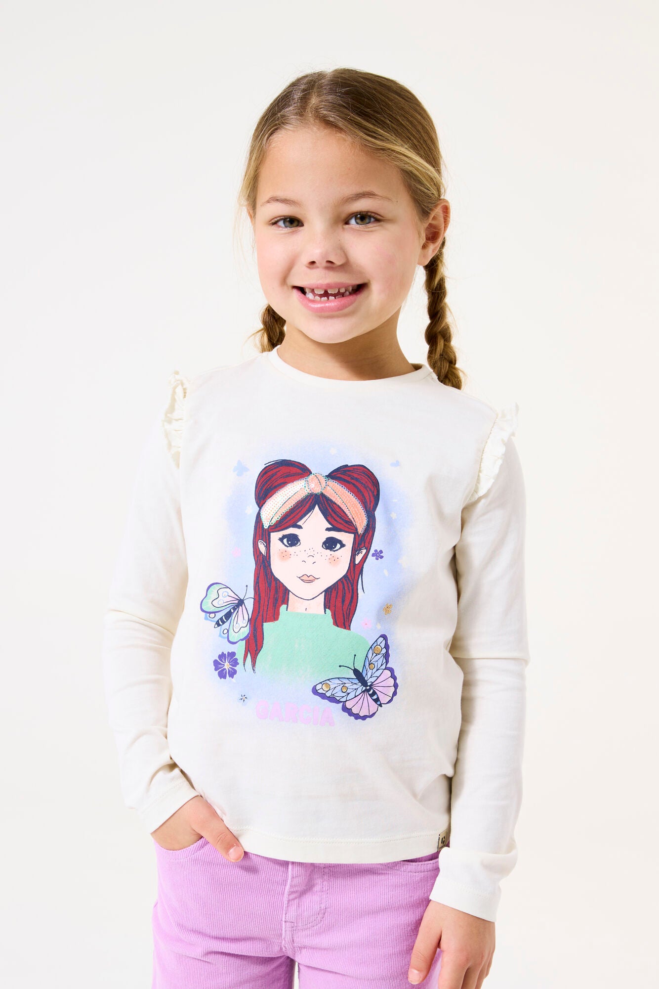 Garcia - T-shirt girl warm white