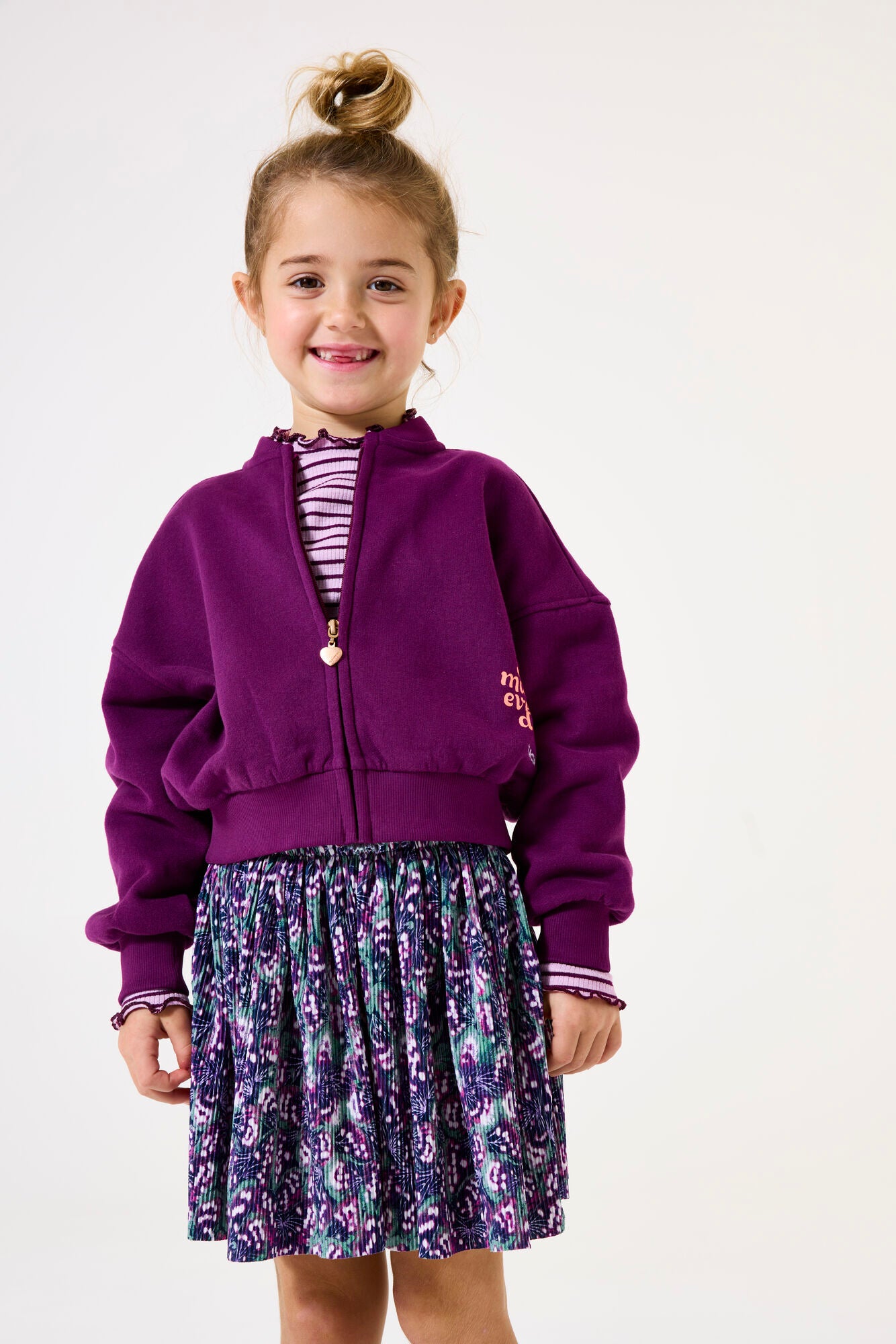 Garcia - Cardigan zippé backprint plum purple